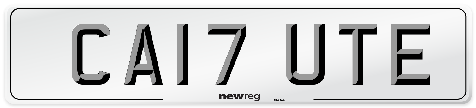 CA17 UTE Number Plate from New Reg